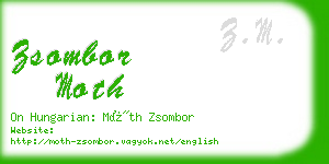 zsombor moth business card